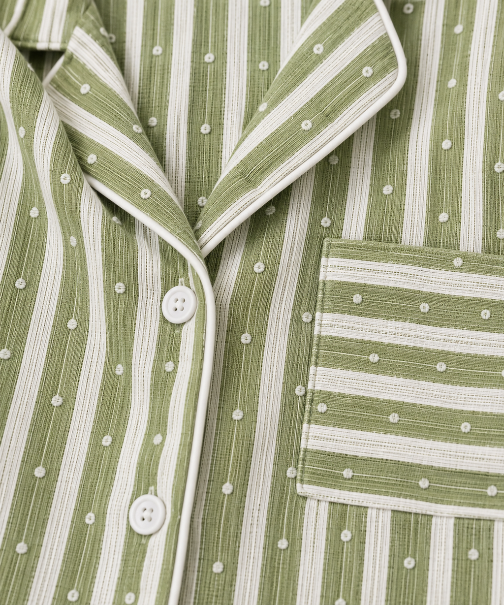 Pijama Chalis Rayas Verdes