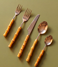 Set De 20 Cubiertos Plata De Acero Con Mango De Mambu
