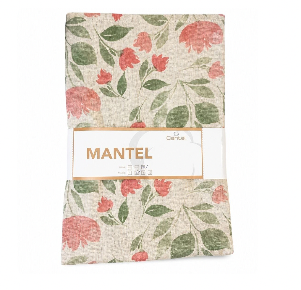Mantel 8P Rectangular Flores