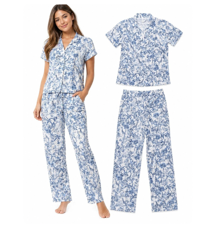 Pijama "L" Chalis Jirafa Azul