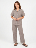 Pijama Jersy Rayas Marrón