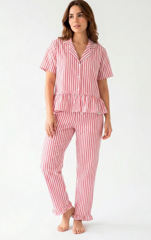 Pijama Chalis "Xl" Rayas Fuscia