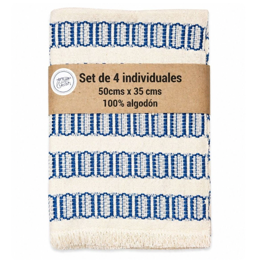 Set De 4 Individuales Ovalos Azul