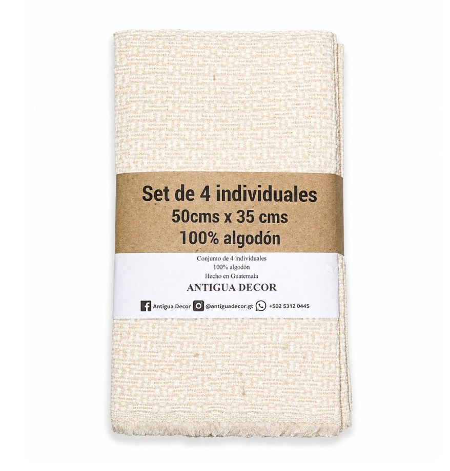 Set De 4 Individuales Natural