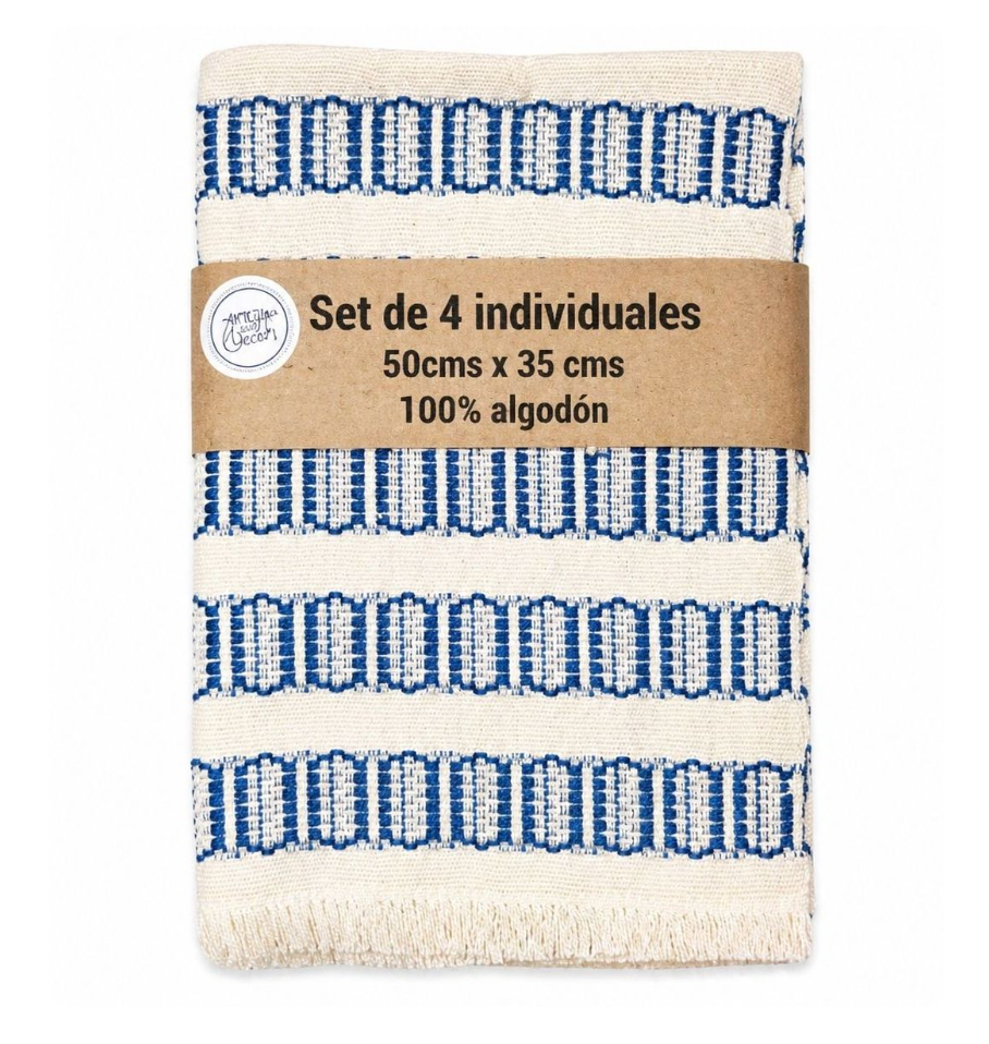 Set De 4 Individuales Rombos Verdes