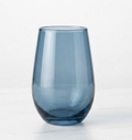 Set De 6 Vasos Vidrio Transparente Color Azul