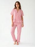 Pijama Chalis Rayas Fuscia