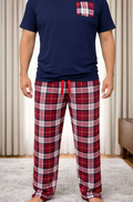 Pijama Hombre Cuadros Azul Marino