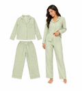 Pijama Chalis Rayas Verdes