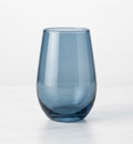 Set De 6 Vasos Vidrio Transparente Color Azul
