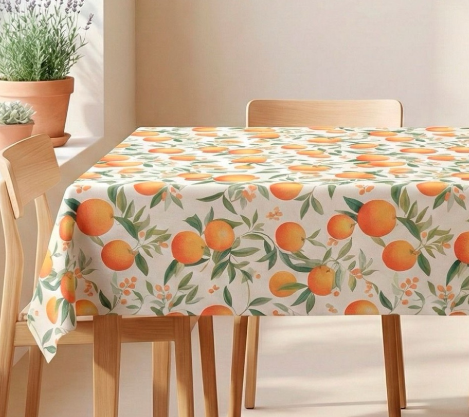 Mantel Rectangular Estampado Naranjas
