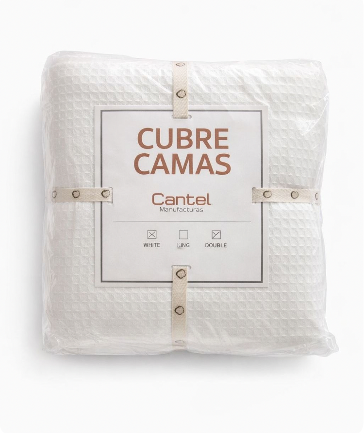 Cubrecama Waffle King Blanco
