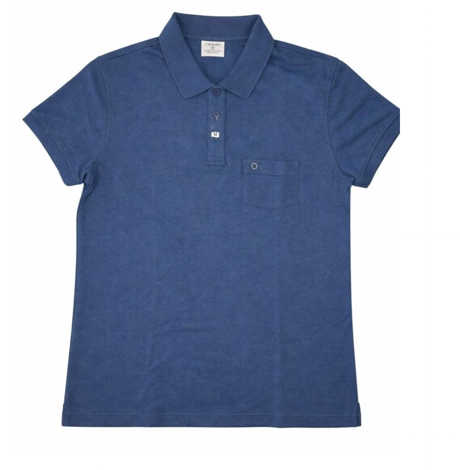 Camisa Polo Pique Doble 24/1 Azul Marino