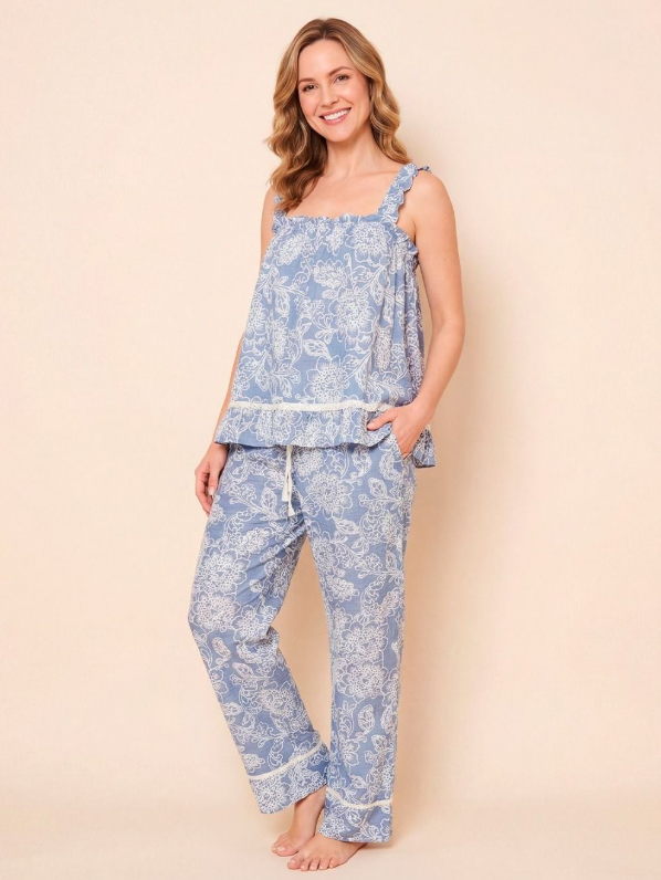 Pijamas Tiras Y Bobos Flores 1