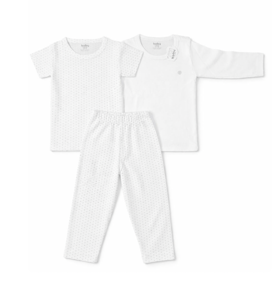 Pijama P/ Bebe Puntos Grises