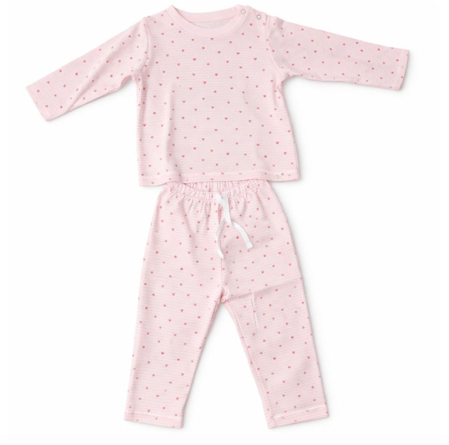 Pijama P/Bebe Corazones Y Rayas Rosa