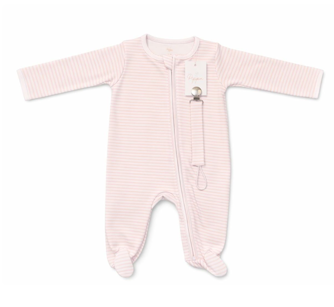 Enterizo Bebe Rayas Rosa