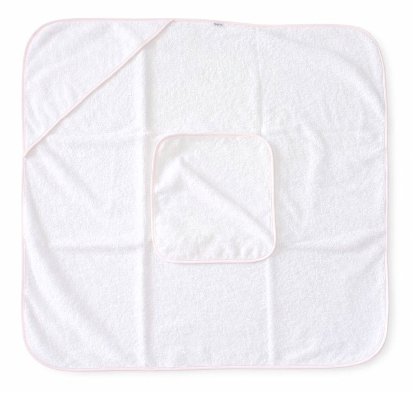 Set De Toalla Bebe Borde Rosa