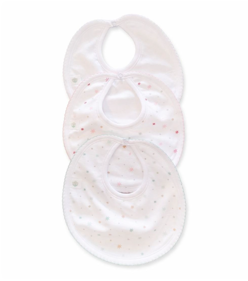Tripack Baberos Star Rosa Verde
