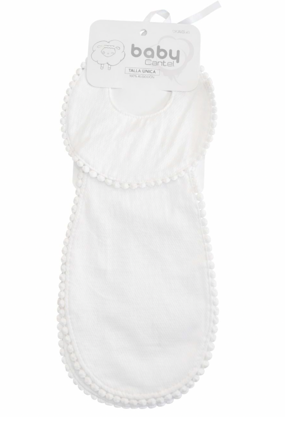 Set De Babero Y Portababa  Bies Blanco