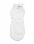 Set De Babero Y Portababa Blanco Con Borla