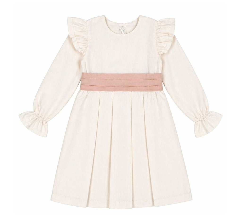 Vestido Mirtha Perla Cinto Rosa