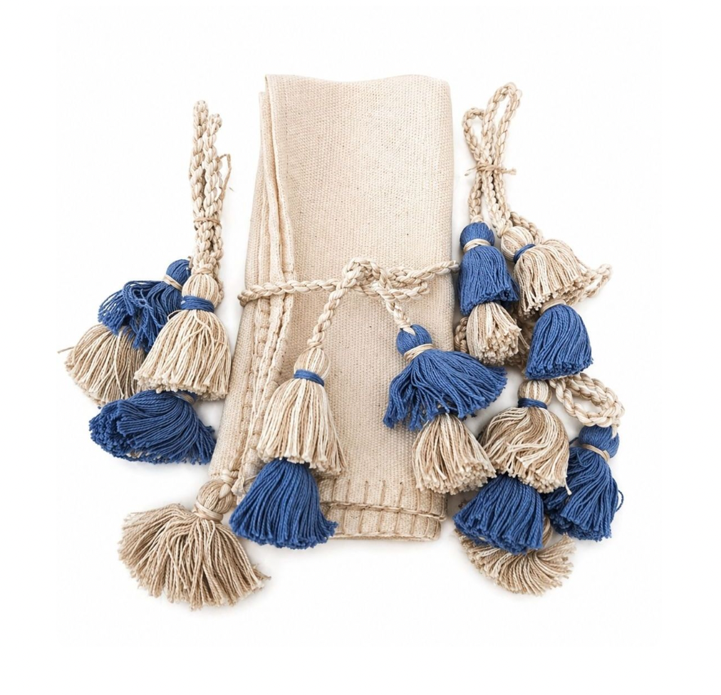 Set De 6 Servilleteros Azul/Beige