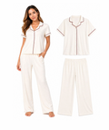 Pijama Pima/Modal Crudo Vino Tinto