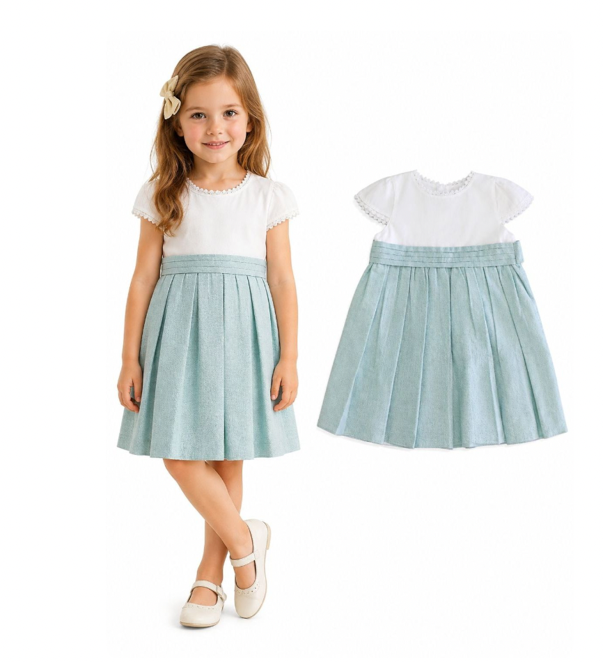 Vestido Bicolor Perla Menta