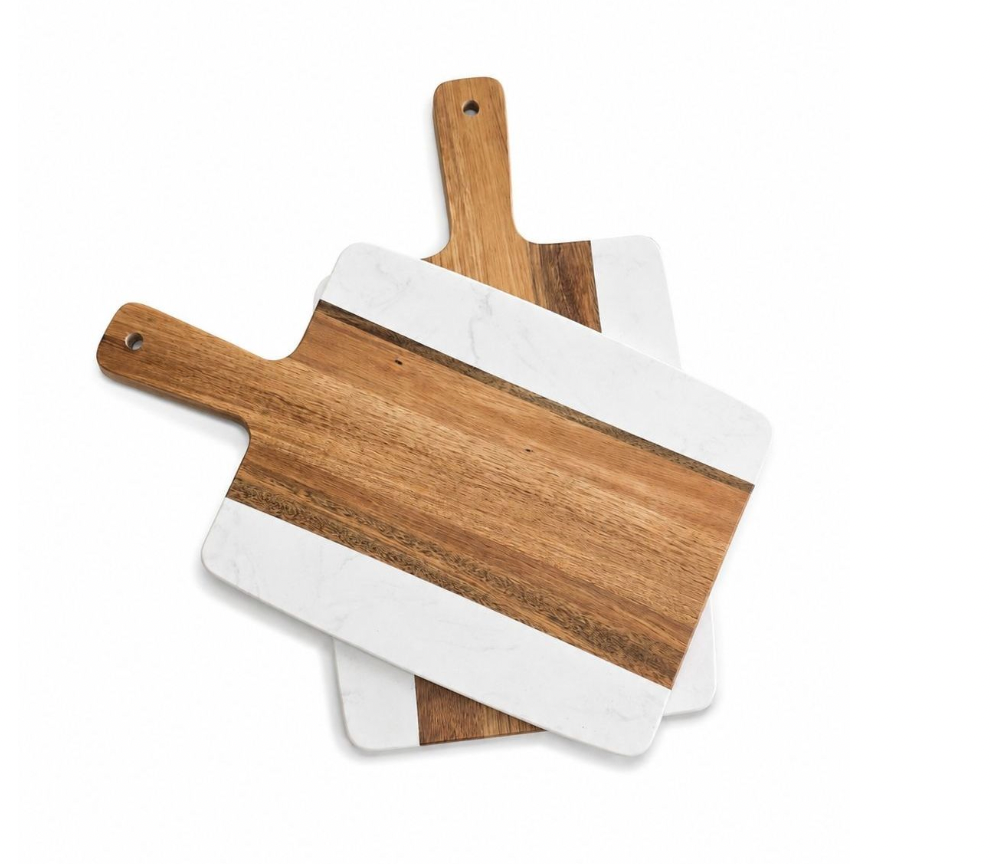 Tabla De Madera De Acacia Con Marmol Artificial