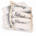 Set De 7 Limpiadores Guarda Negro Bordado Dias De La Semana