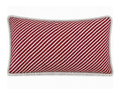 Cojín Gris Magenta con Cordón Rectangular