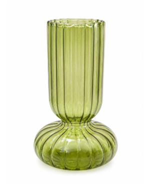 Florero Base Redonda Lineas Verde