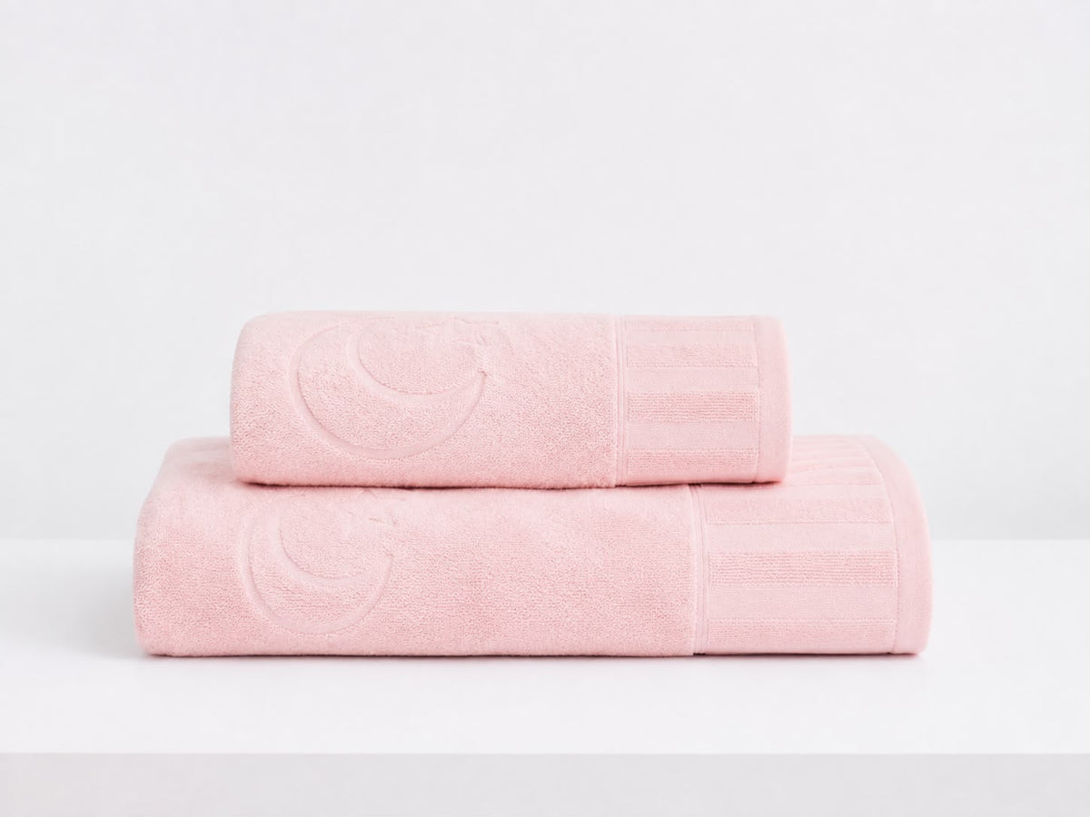 Toalla Estrellas-Lunas Baño Rosado Palido A
