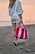 Bolsa de Toalla Cuadros Rosados-Blancos