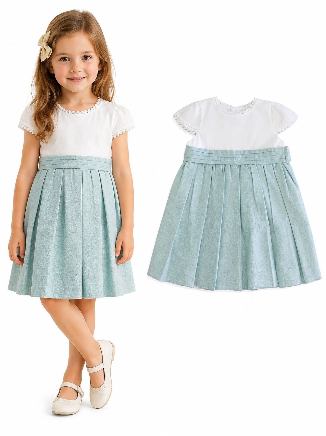 Vestido Bicolor Perla Menta