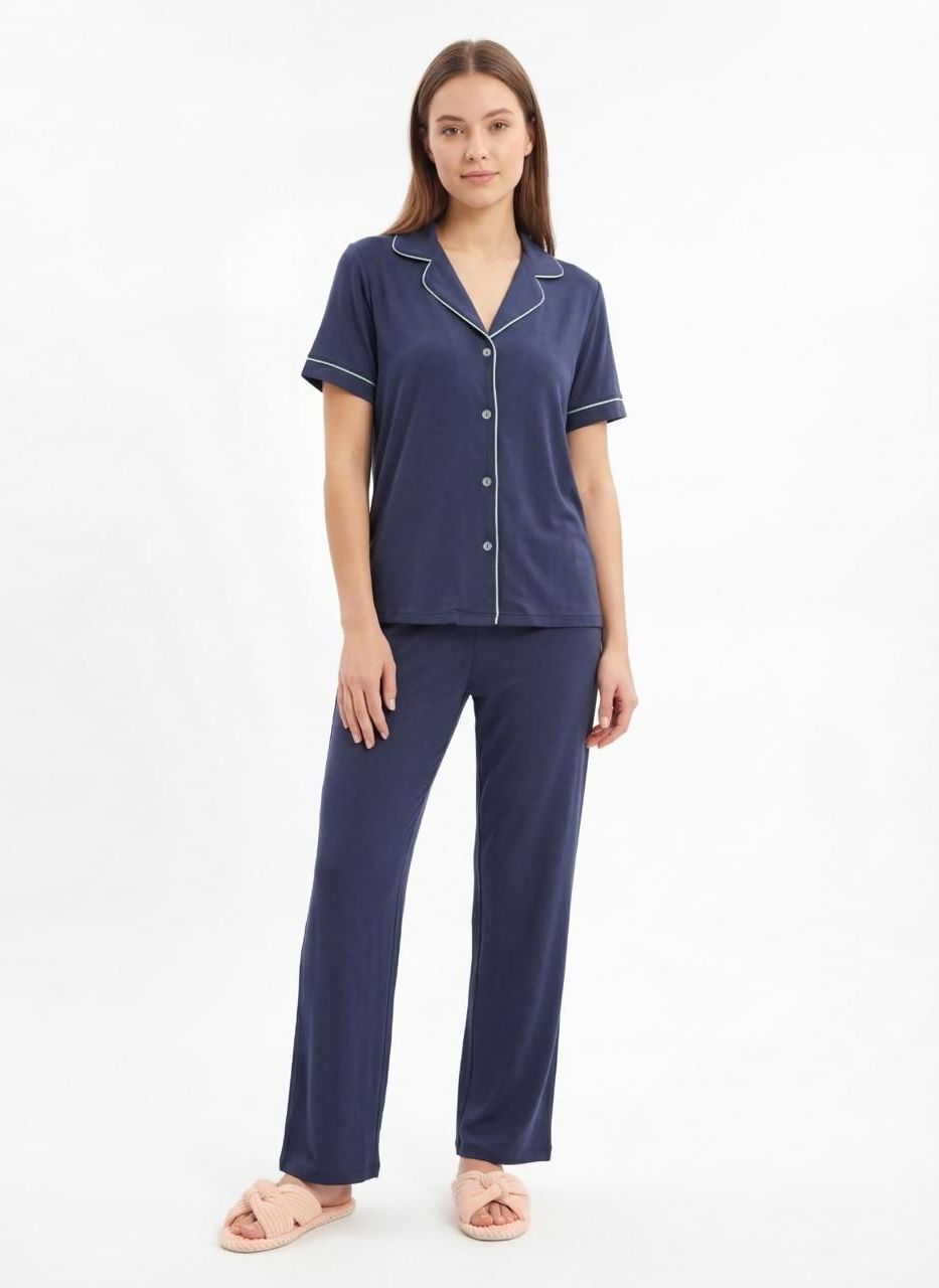 Pijama Pima/Modal Azul Marino
