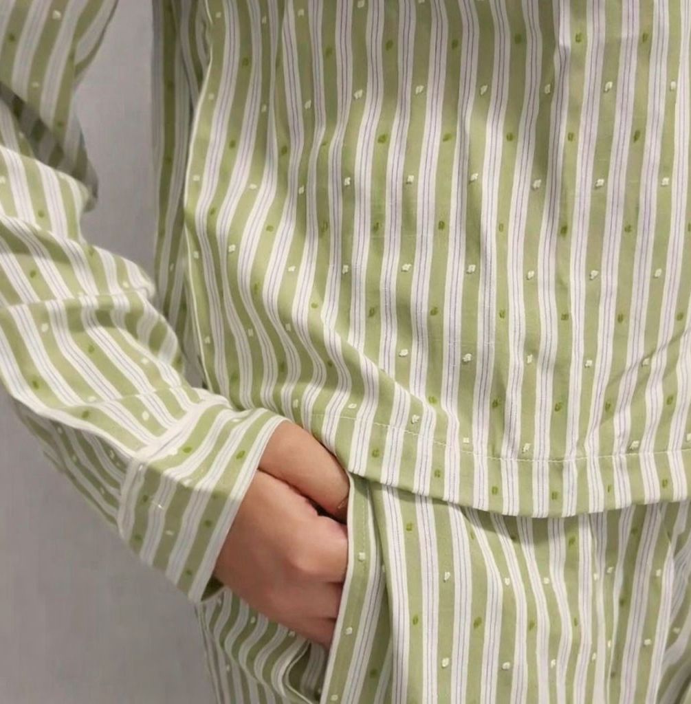 Pijama Chalis Rayas Verdes