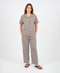 Pijama Jersy Rayas Marrón XL
