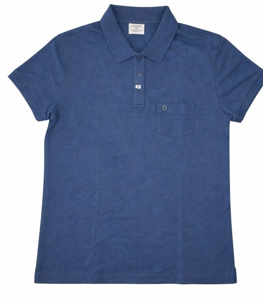 Camisa Polo Pique Doble 24/1 Azul Marino