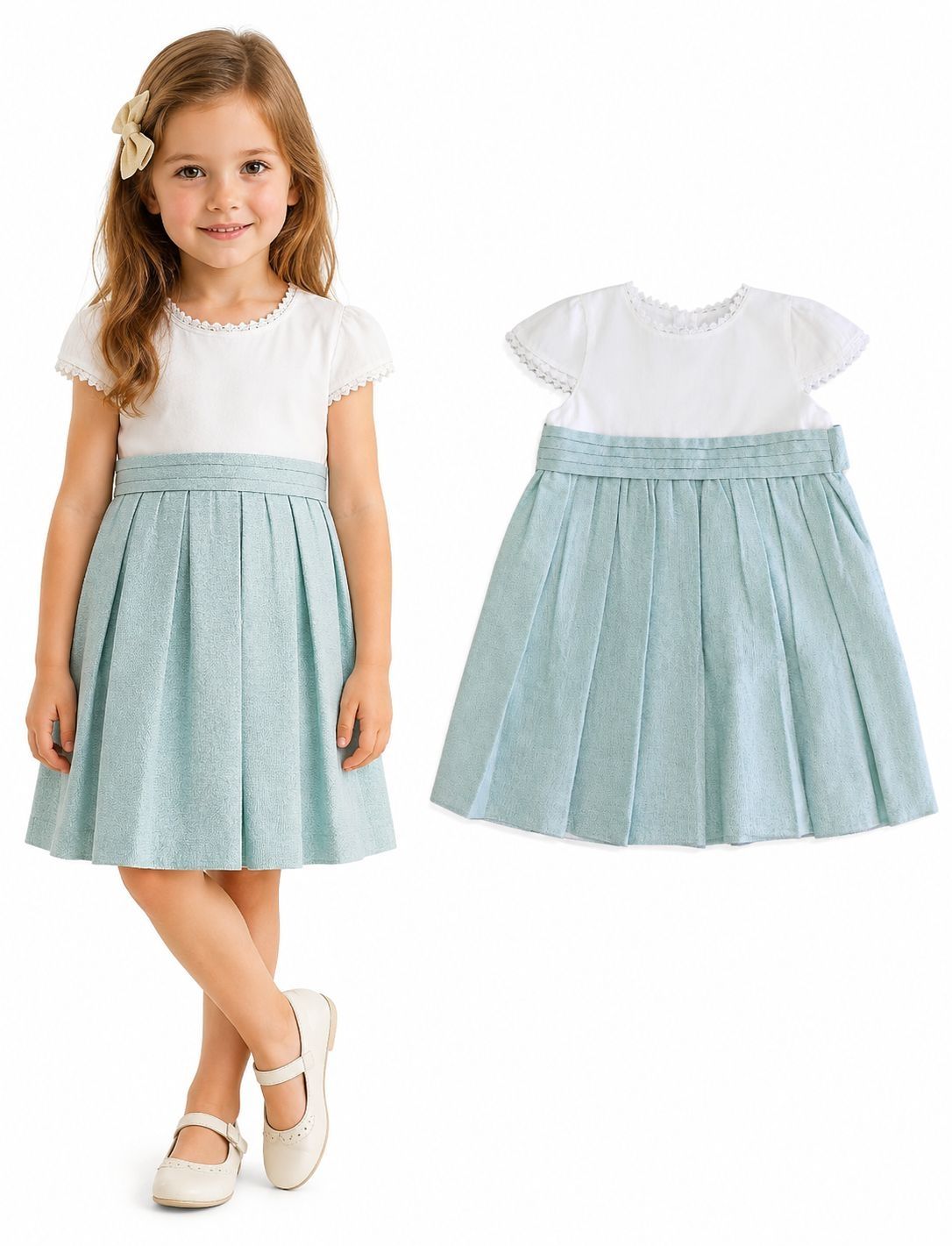Vestido Bicolor Perla Menta
