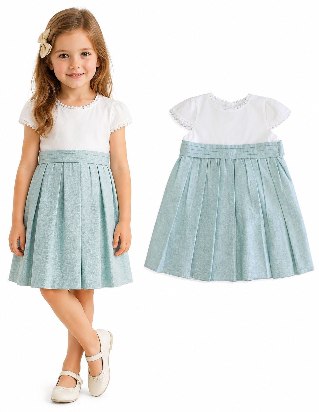 Vestido Bicolor Perla Menta