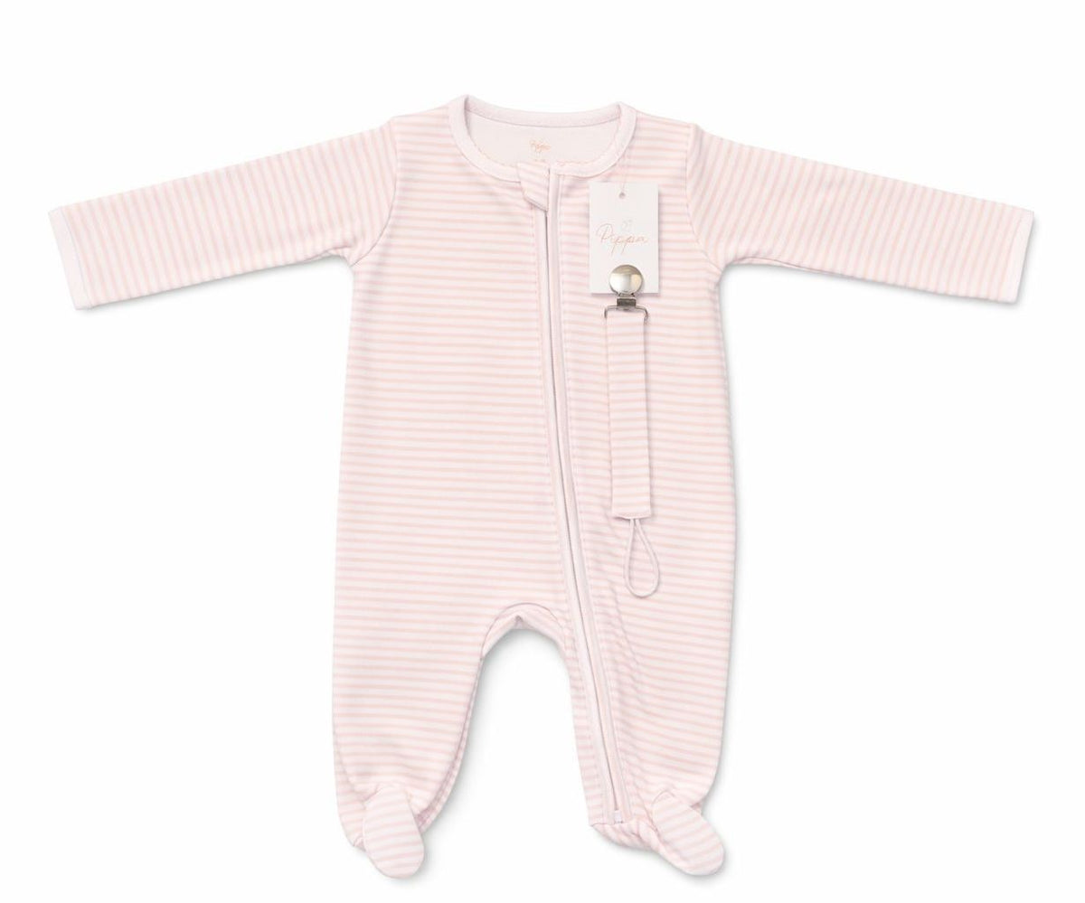 Enterizo Bebe Rayas Rosa
