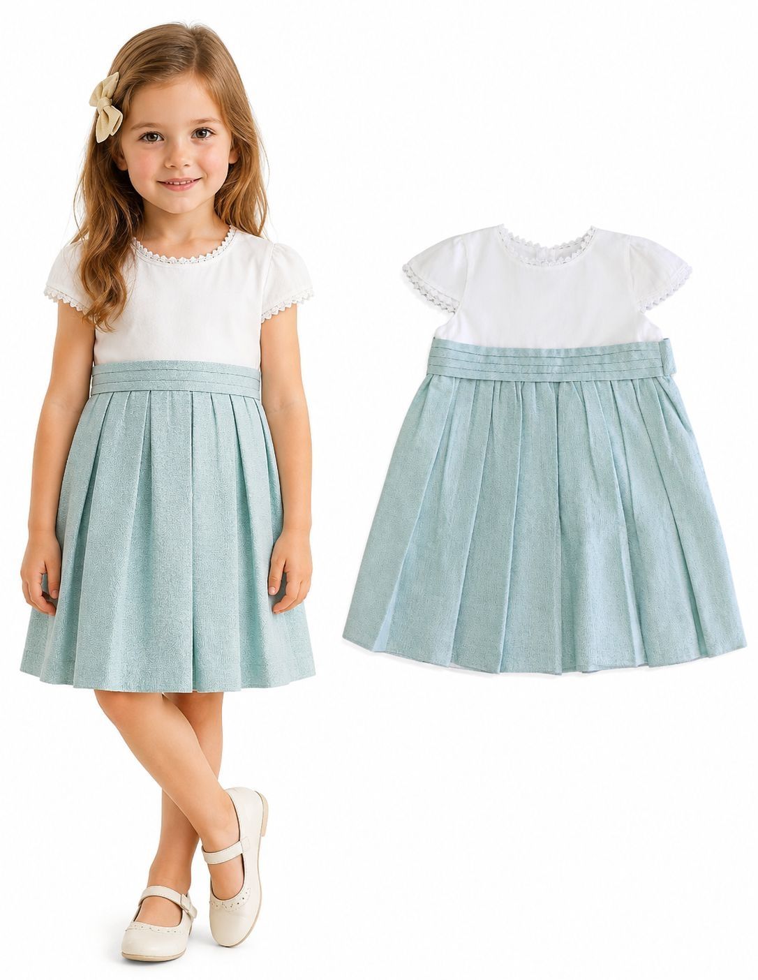 Vestido Bicolor Perla Menta