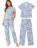 Pijama Chalis Jirafas Azul