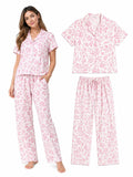 Pijama Chalis Flores Rosada