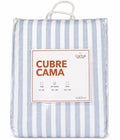 Cubrecama Listada Celeste