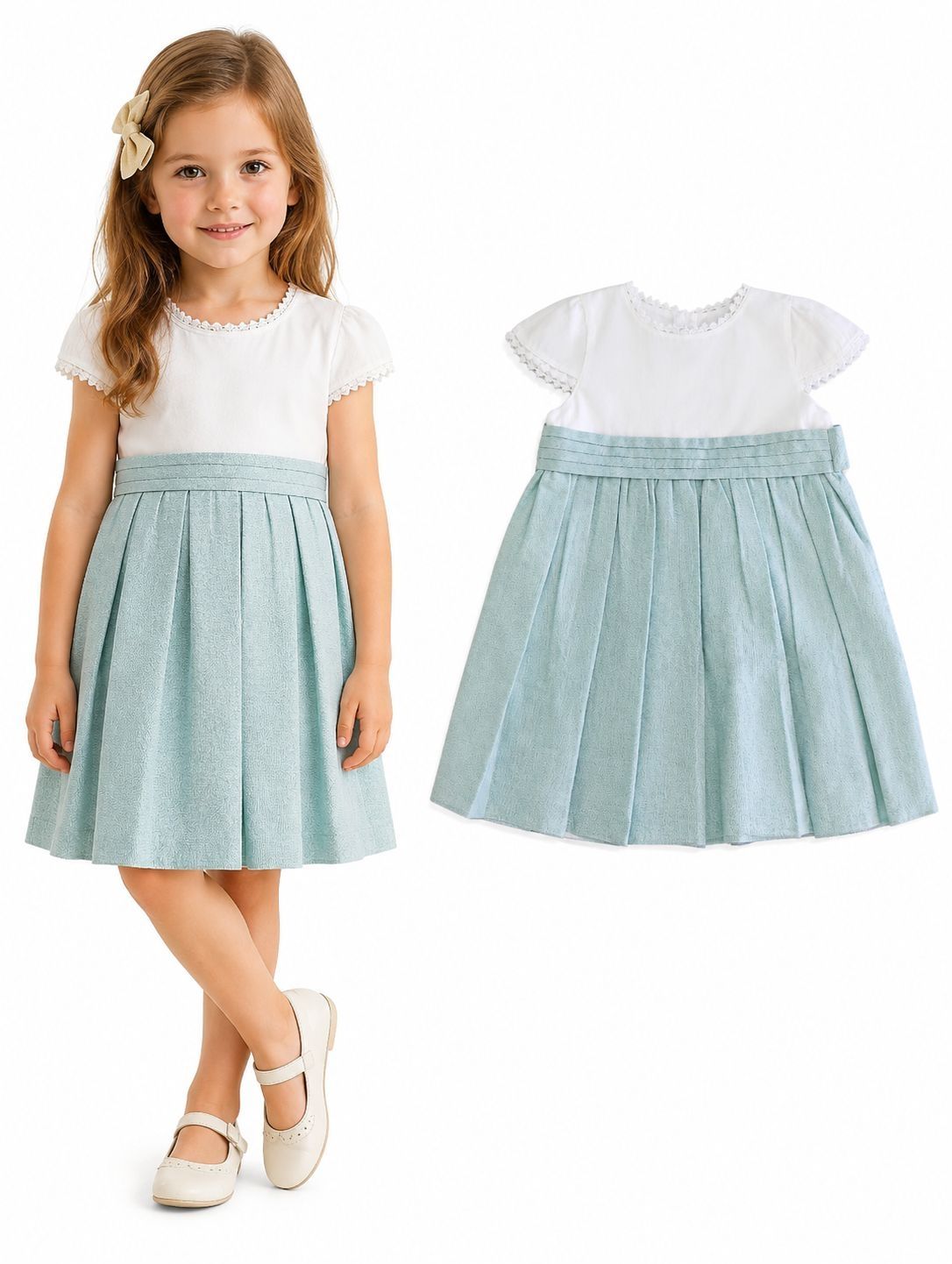 Vestido Bicolor Perla Menta