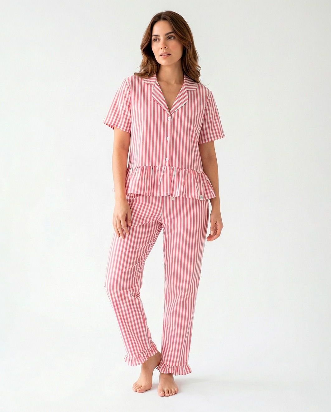 Pijama Chalis Rayas Fuscia