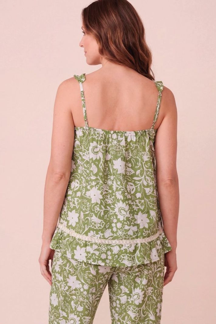 Pijama para Dama Tiras y Bobos Flores Verde